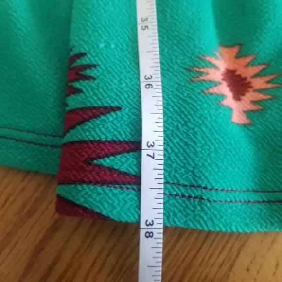 NWT LuLaRoe Amelia Green and Red Aztec Pattern Dress with Pockets Sz S - Picture 7 of 9